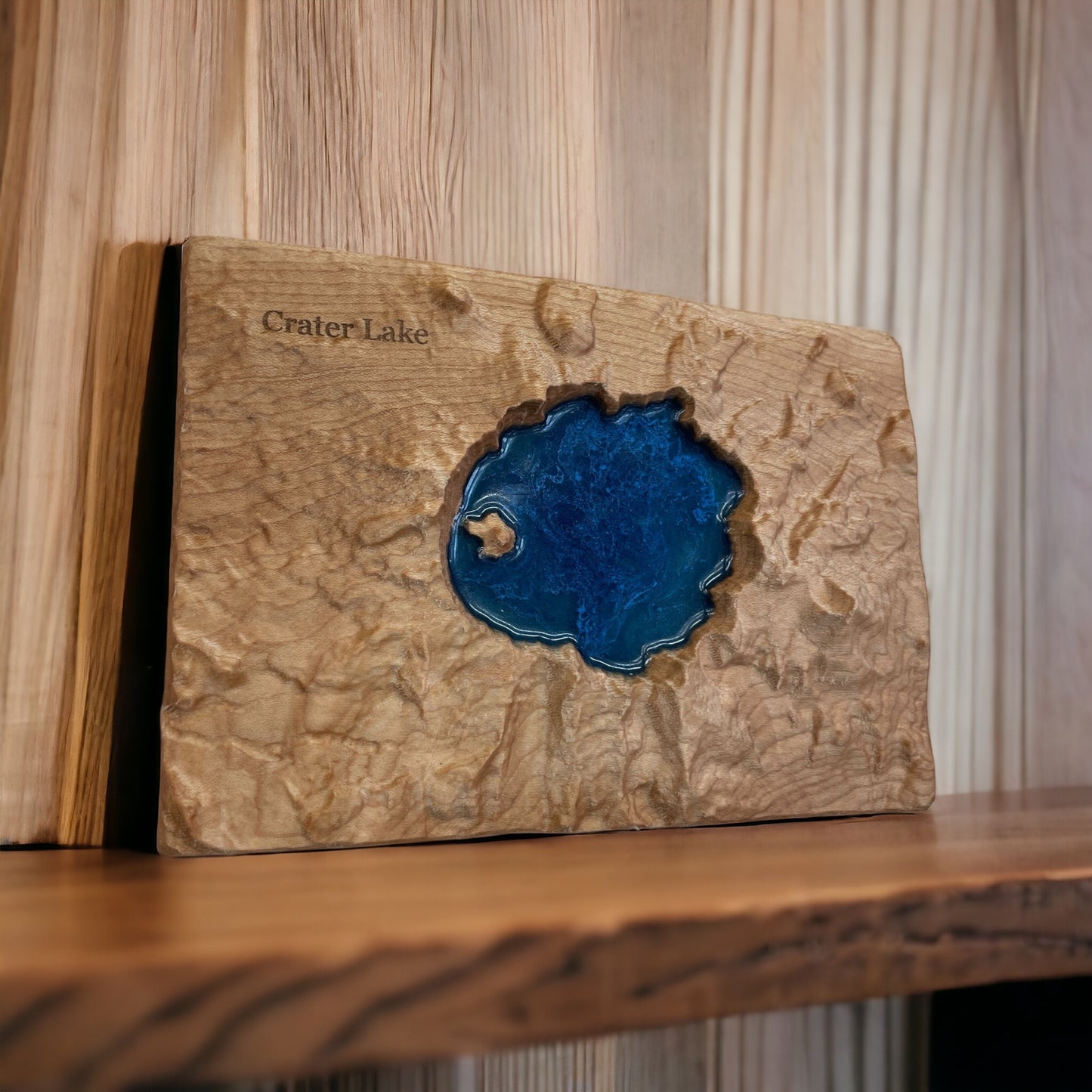 Crater Lake 3D Relief Map | Crater Lake Wood Epoxy Art | Crater Lake National Park Oregon | Travel Gift | Gift for Him | Crater Lake Gift