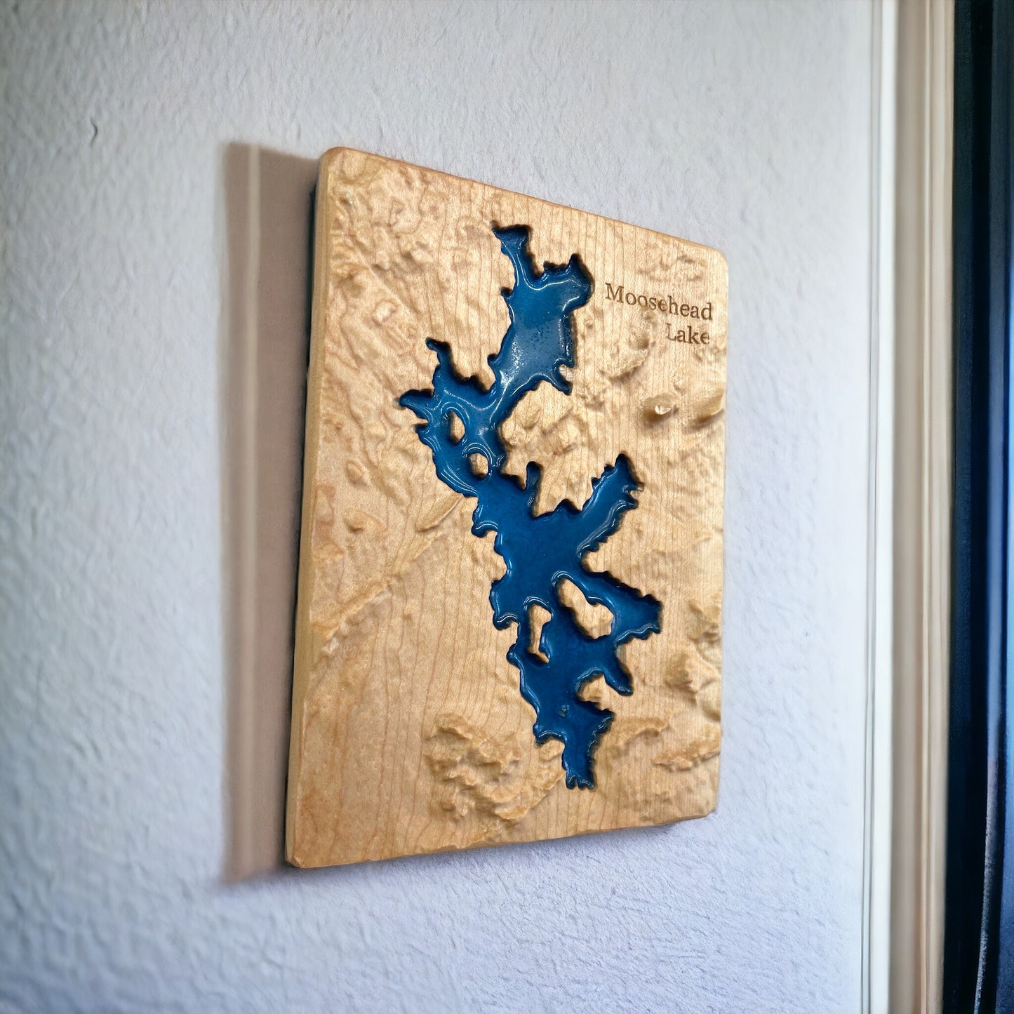 Moosehead Lake 3D Relief Map | Moosehead Lake Wood Epoxy Art | Moosehead Lake Maine | Travel Gift | Gift for Him | Moosehead Lake Gift