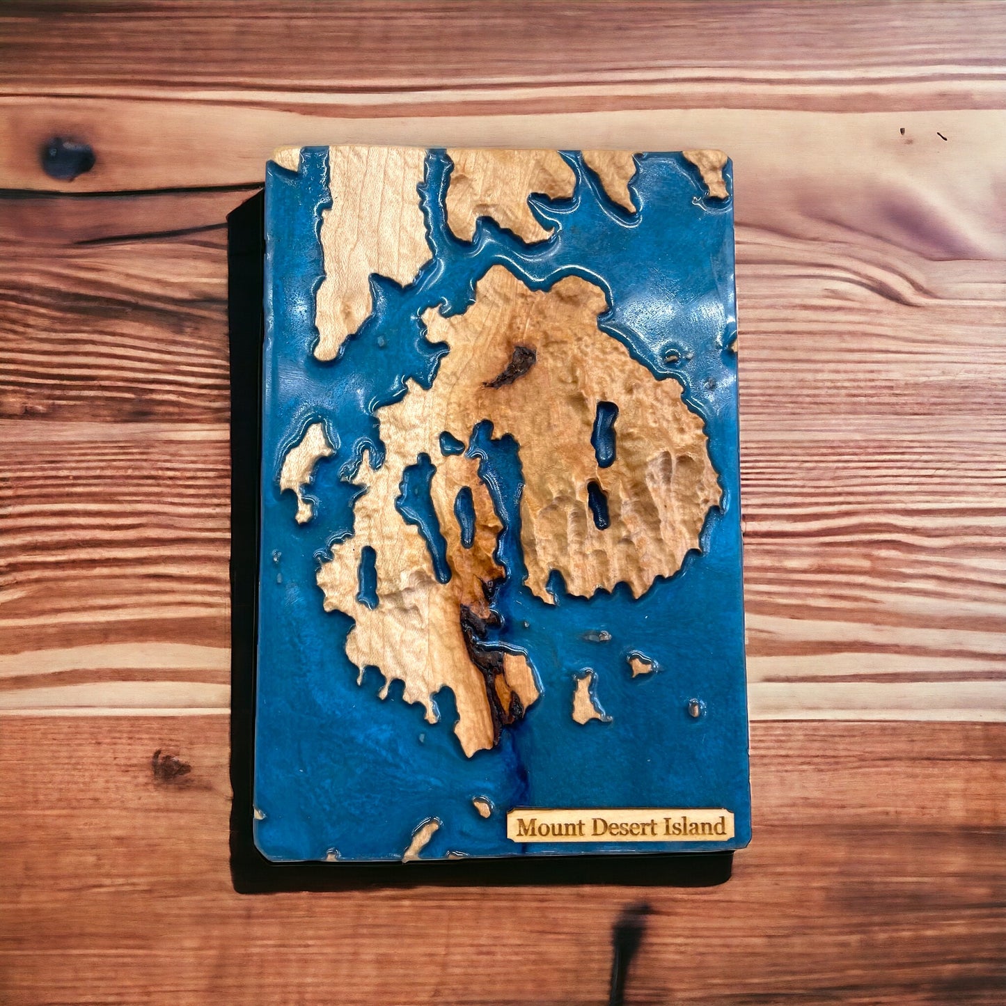 Acadia National Park Map | Mount Desert Island Art Decor | 3D Topographic Wood Map | Unique Gift for Him & for Her | Relief Map | Maine Gift