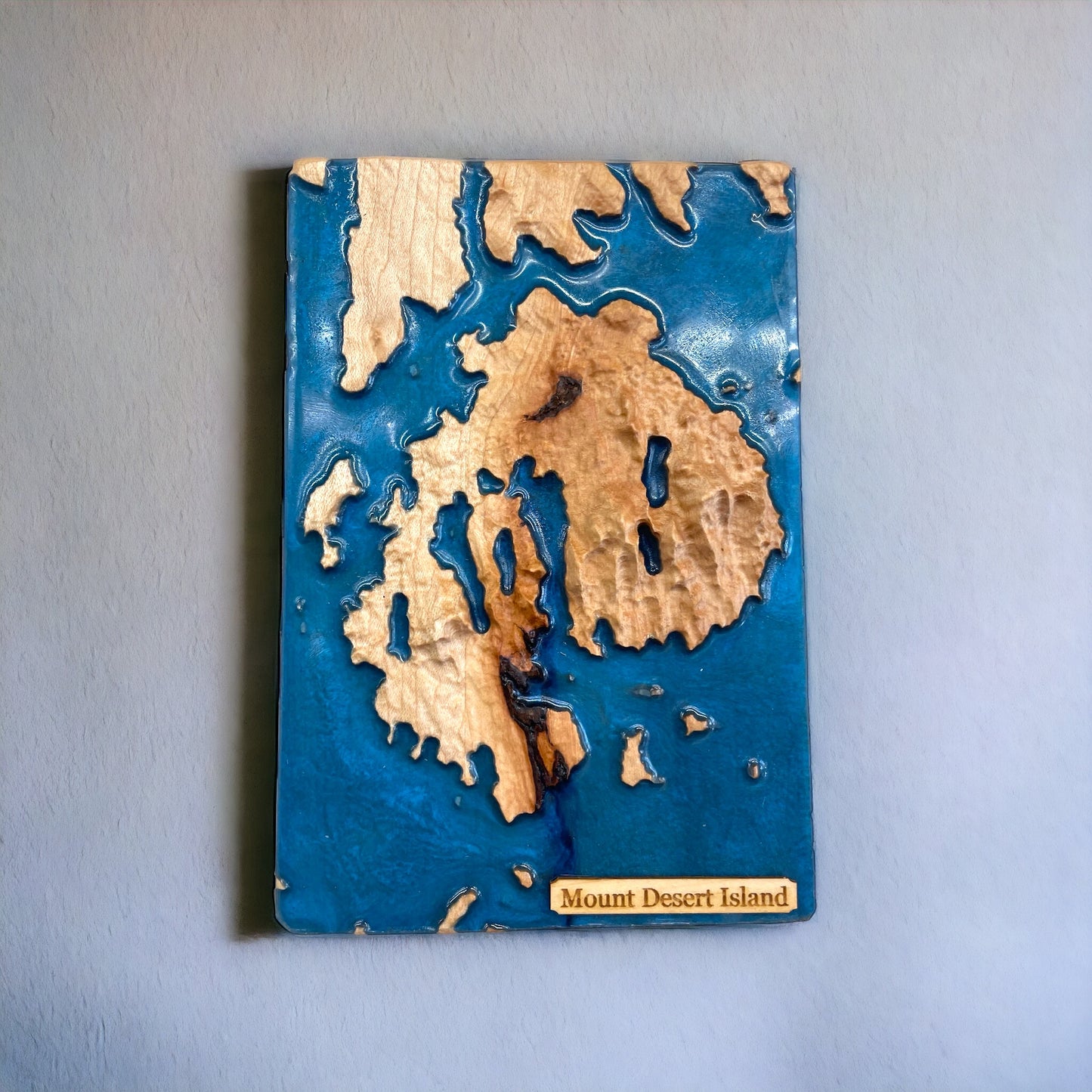 Acadia National Park Map | Mount Desert Island Art Decor | 3D Topographic Wood Map | Unique Gift for Him & for Her | Relief Map | Maine Gift