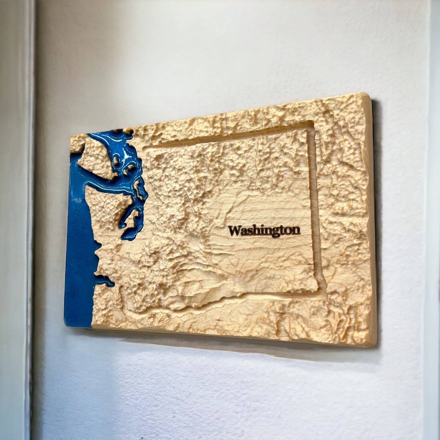 Washington Decor | 3D Relief Map | Unique Wedding Birthday Housewarming Anniversary Gift | Coastline | Outdoors | Washington Gifts