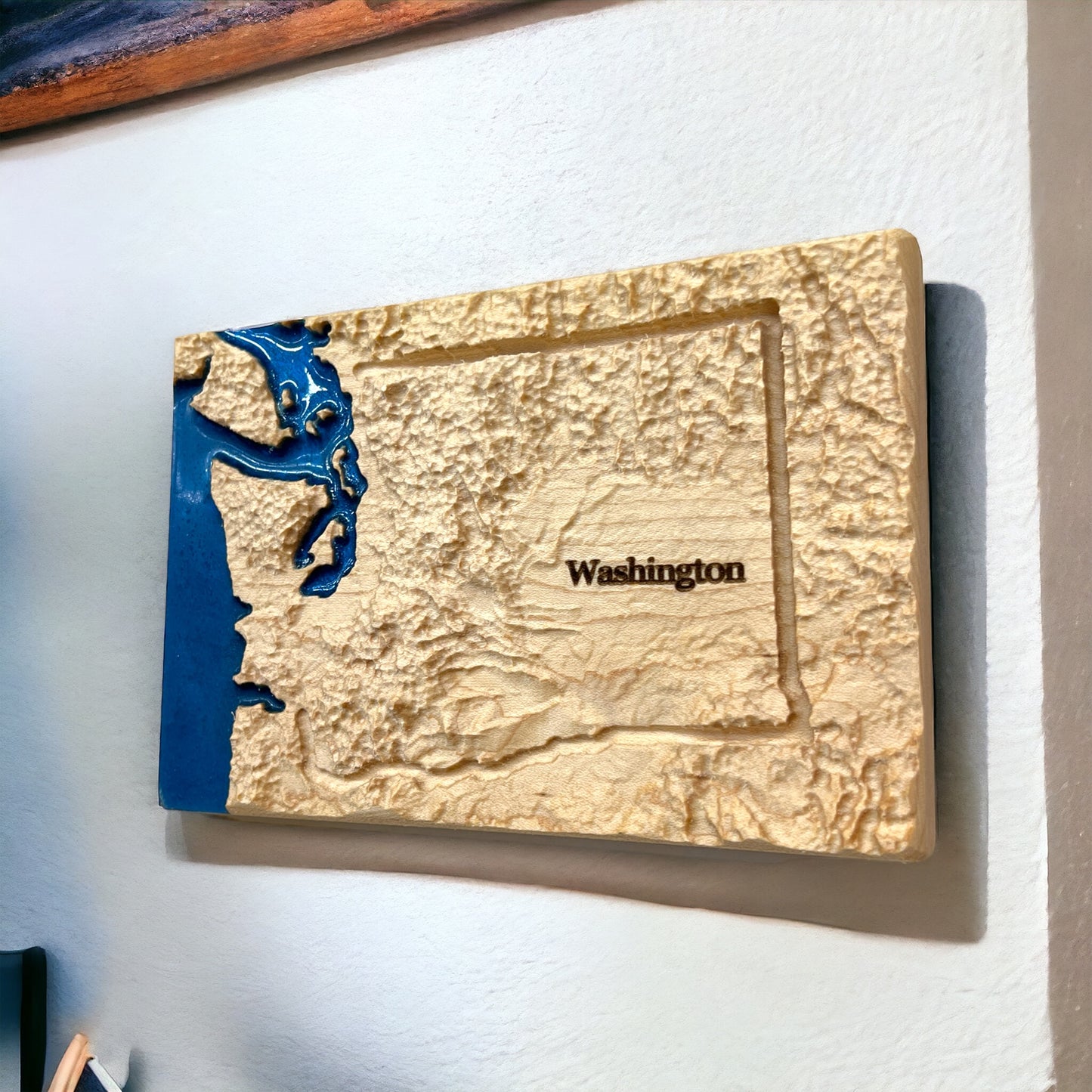 Washington Decor | 3D Relief Map | Unique Wedding Birthday Housewarming Anniversary Gift | Coastline | Outdoors | Washington Gifts