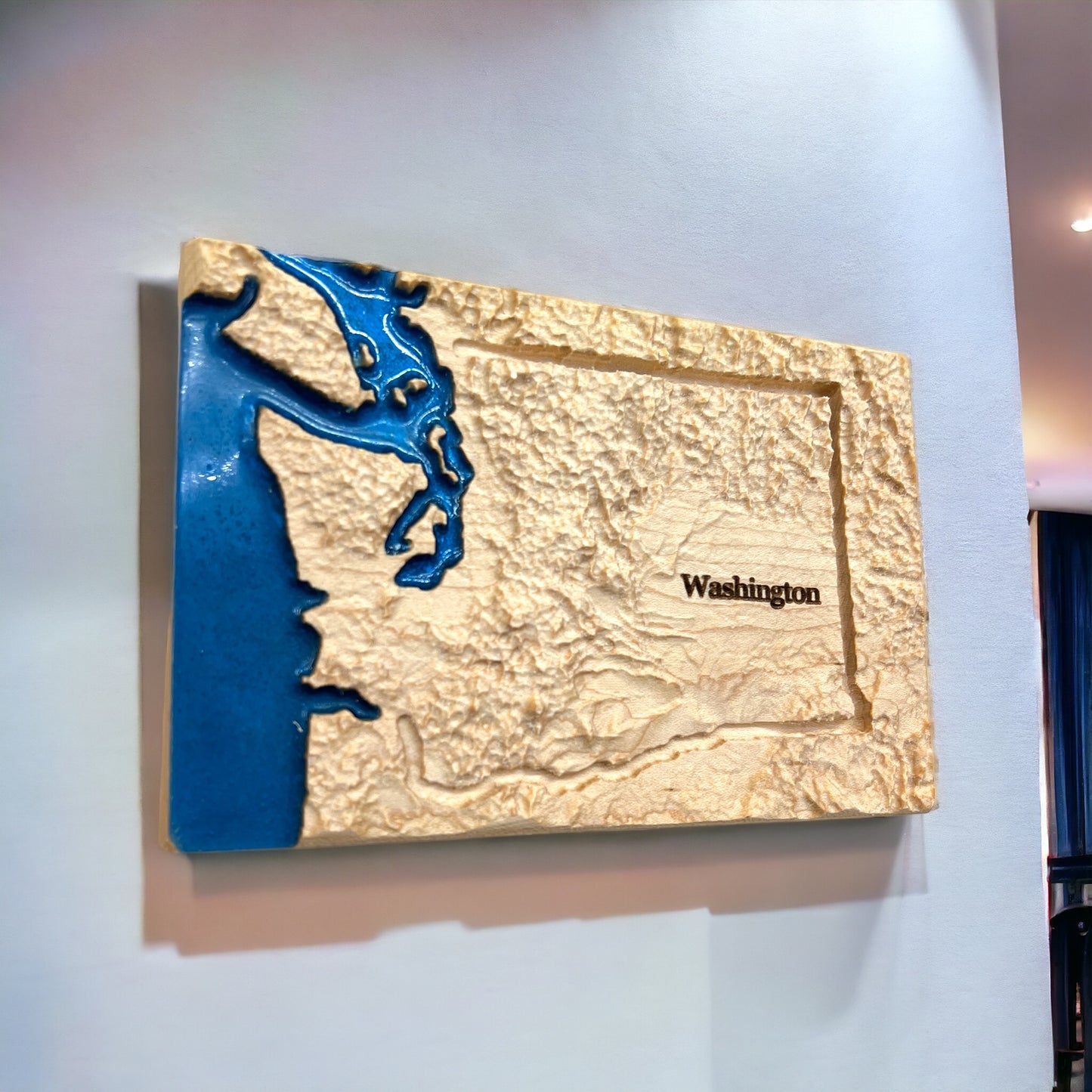 Washington Decor | 3D Relief Map | Unique Wedding Birthday Housewarming Anniversary Gift | Coastline | Outdoors | Washington Gifts