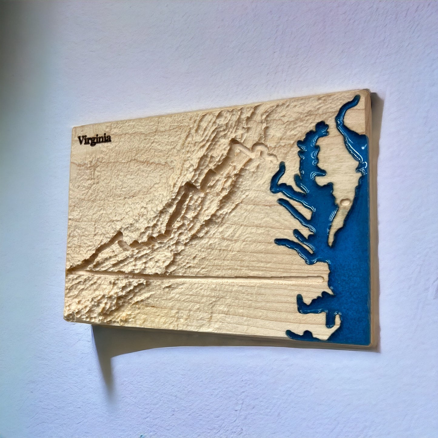 Virginia Decor | 3D Relief Map | Unique Wedding Birthday Housewarming Anniversary Gift | Hiking Mountains Outdoors | Virginia Gifts