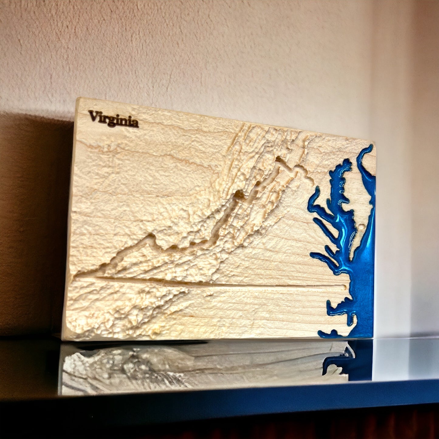 Virginia Decor | 3D Relief Map | Unique Wedding Birthday Housewarming Anniversary Gift | Hiking Mountains Outdoors | Virginia Gifts