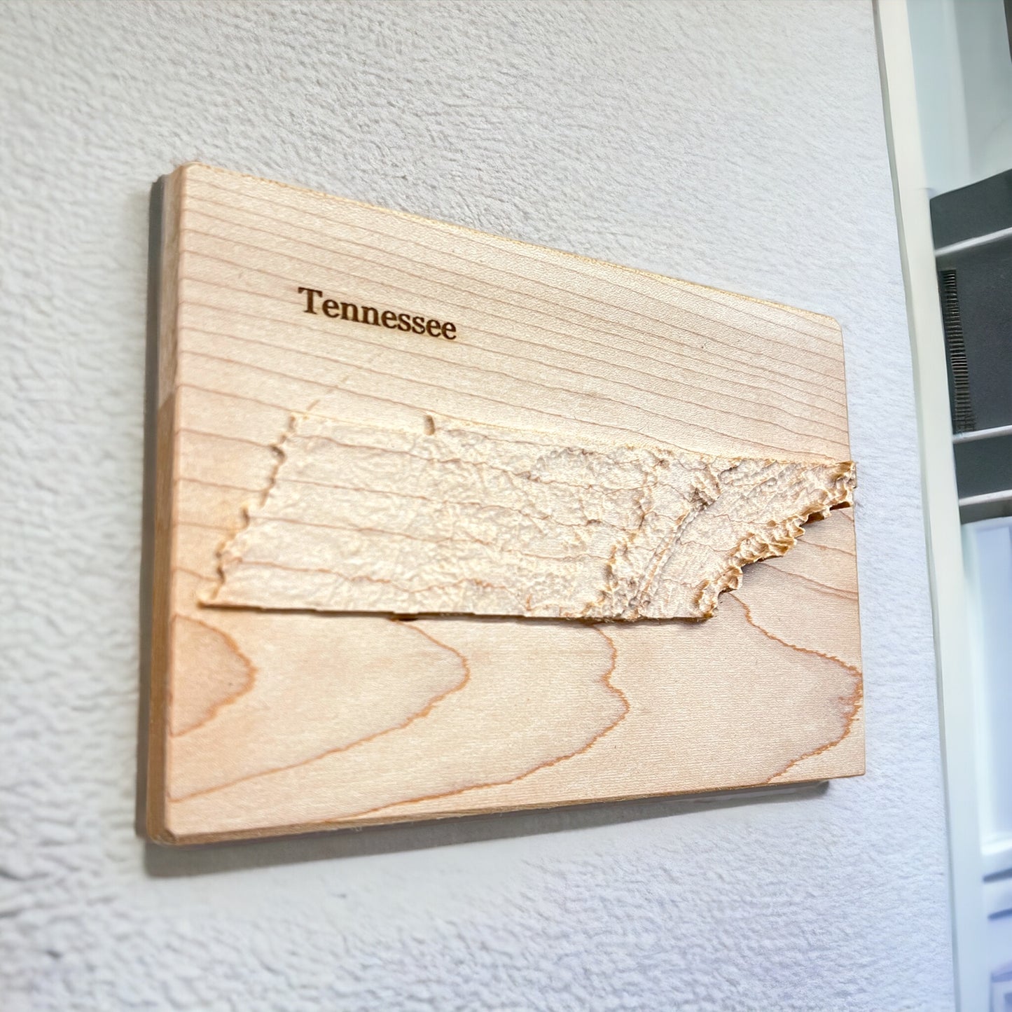 Tennessee Map | Wood Carved Relief Map | 3D Topographic Wooden Map | Unique Wedding Anniversary Birthday Housewarming Gift | Tennessee Gift