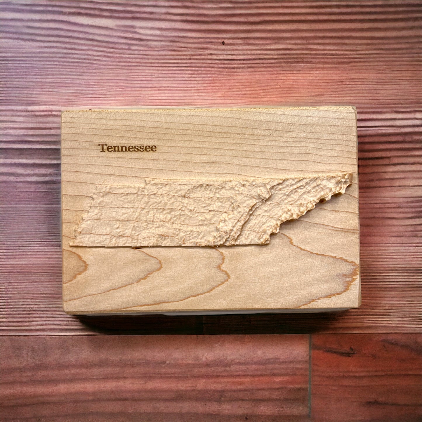 Tennessee Map | Wood Carved Relief Map | 3D Topographic Wooden Map | Unique Wedding Anniversary Birthday Housewarming Gift | Tennessee Gift