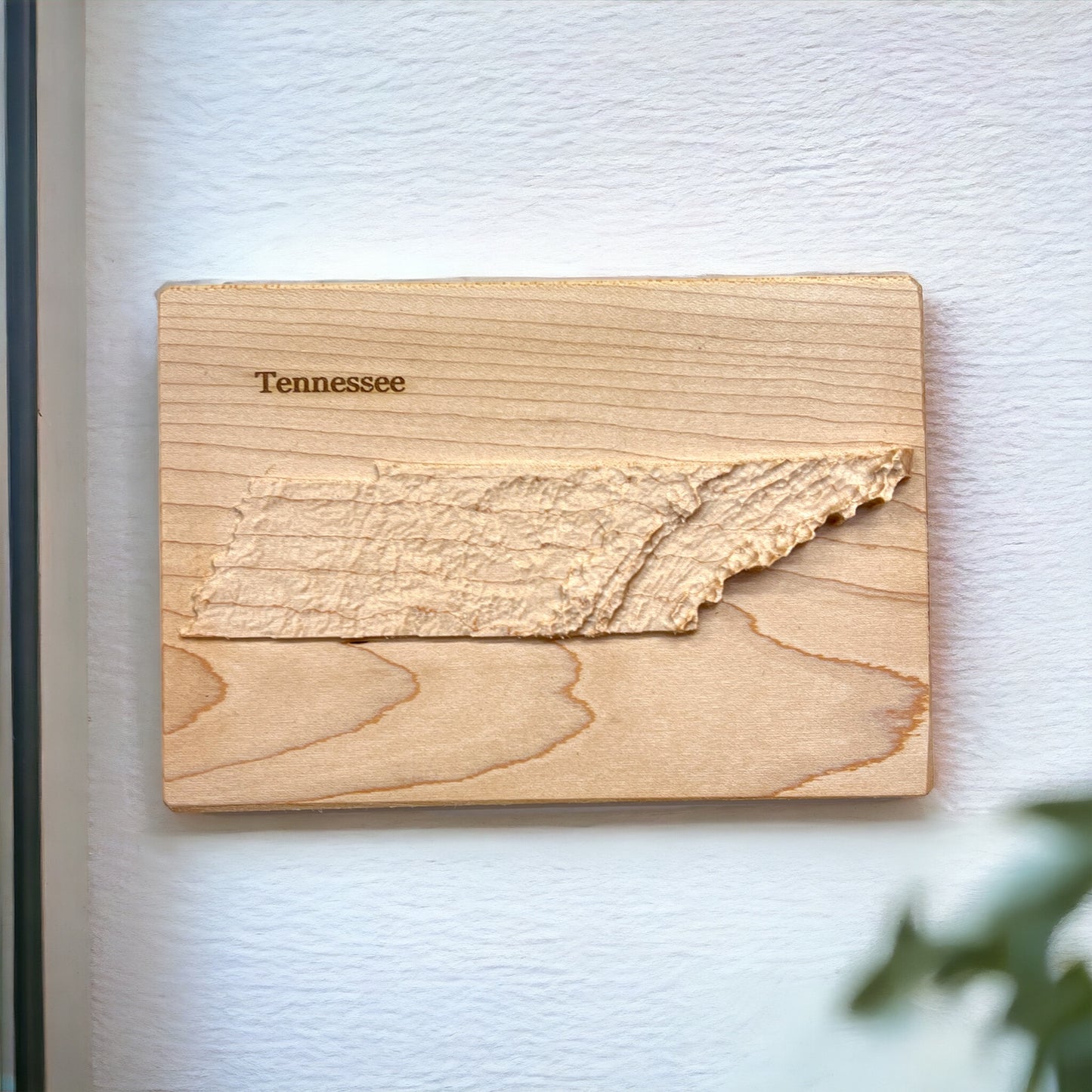 Tennessee Map | Wood Carved Relief Map | 3D Topographic Wooden Map | Unique Wedding Anniversary Birthday Housewarming Gift | Tennessee Gift