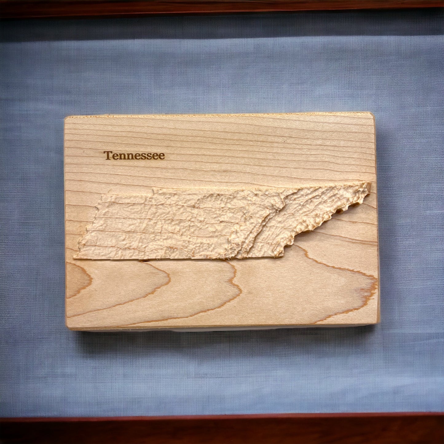 Tennessee Map | Wood Carved Relief Map | 3D Topographic Wooden Map | Unique Wedding Anniversary Birthday Housewarming Gift | Tennessee Gift