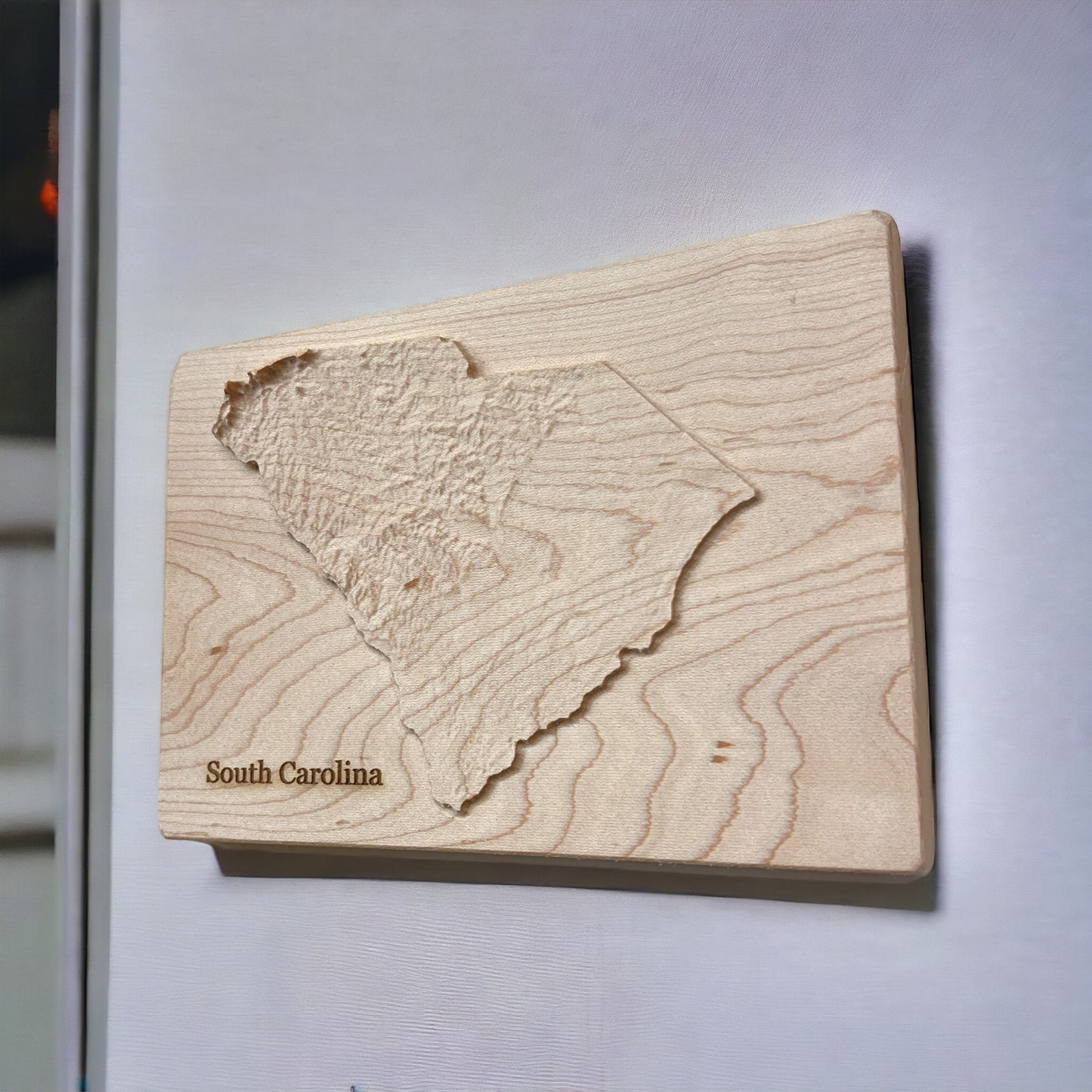 South Carolina Map | Wood Carved Relief Map | 3D Topographic Wooden Map | Unique Wedding Birthday Housewarming Gift | South Carolina Gift