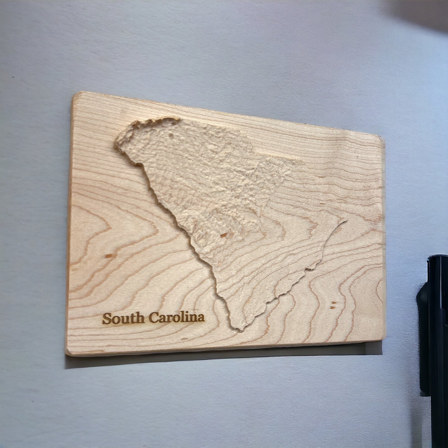 South Carolina Map | Wood Carved Relief Map | 3D Topographic Wooden Map | Unique Wedding Birthday Housewarming Gift | South Carolina Gift