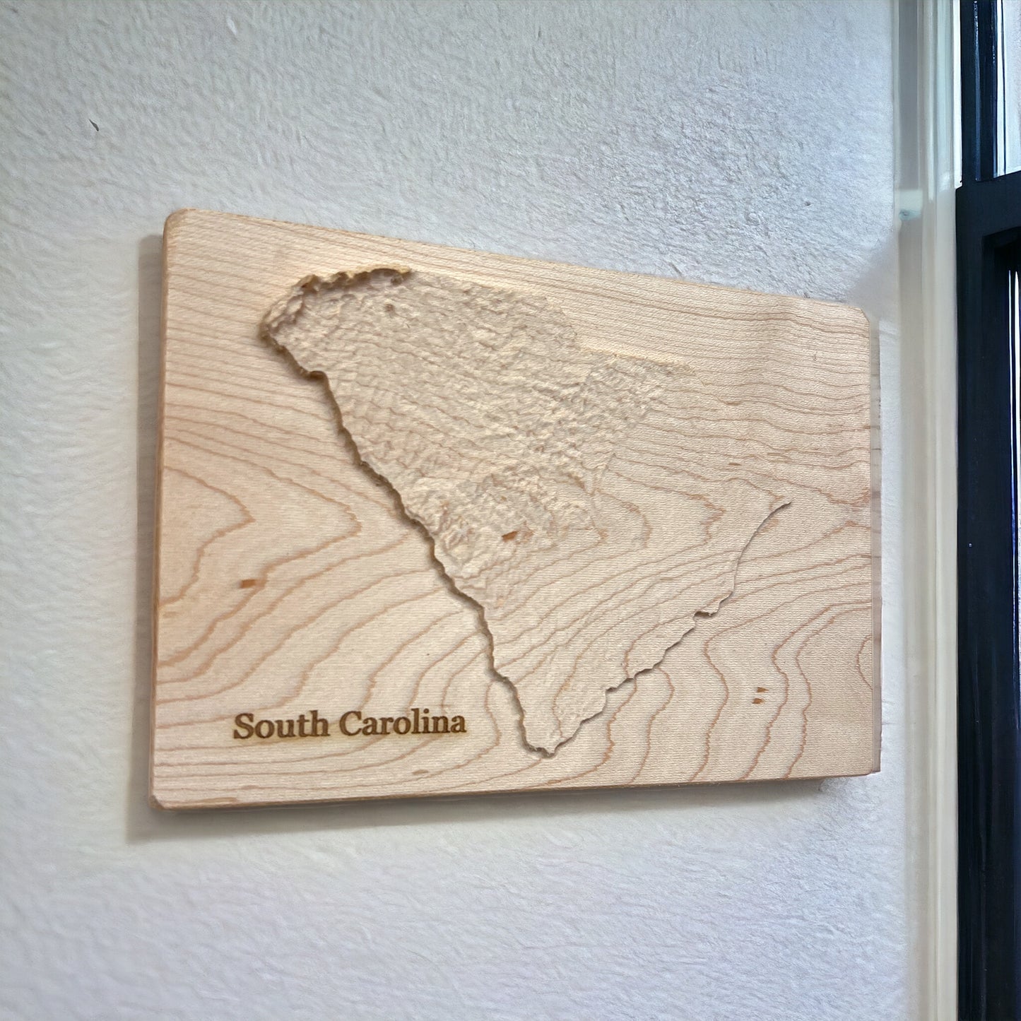 South Carolina Map | Wood Carved Relief Map | 3D Topographic Wooden Map | Unique Wedding Birthday Housewarming Gift | South Carolina Gift