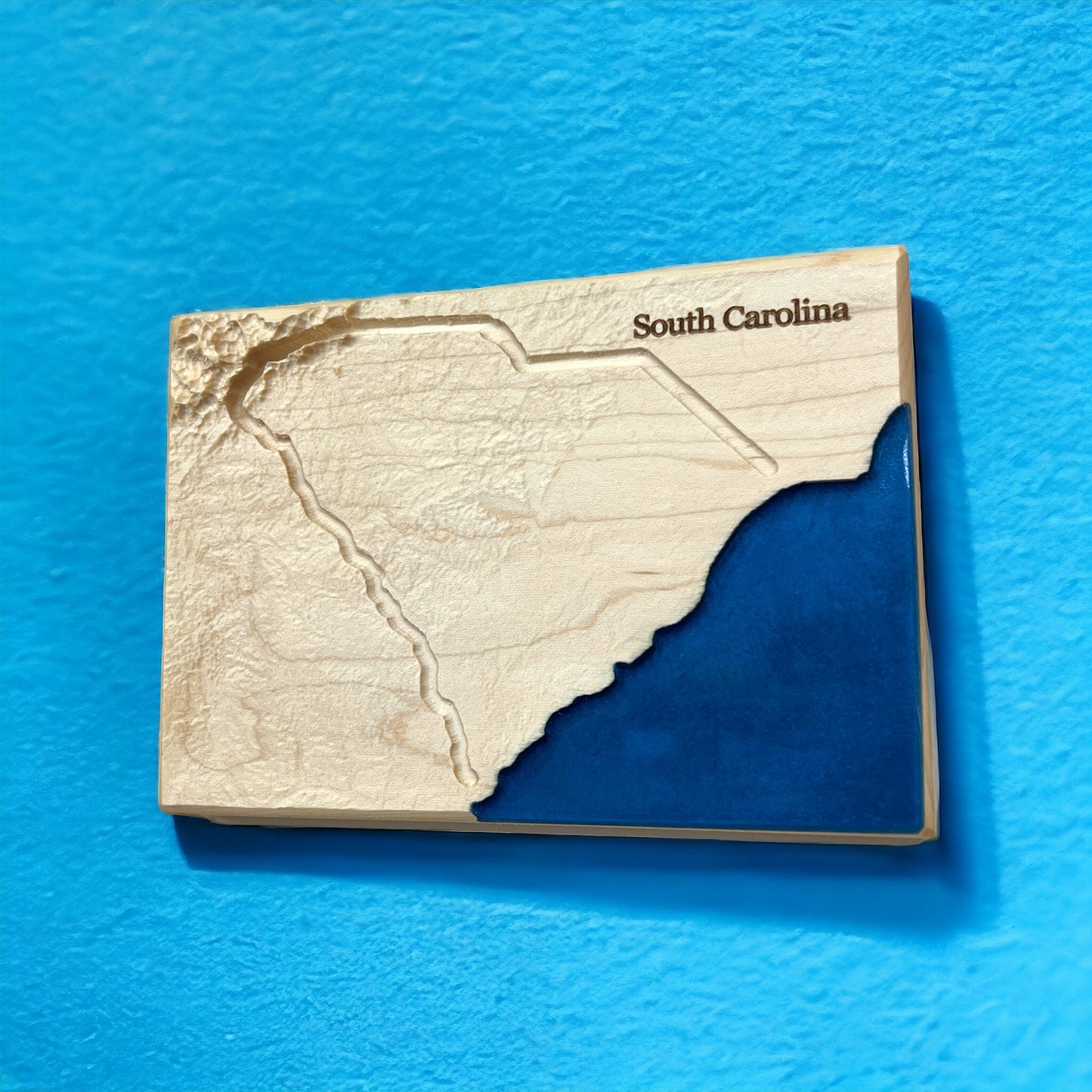 South Carolina Map Art | South Carolina Decor | Topographic Wood Map | Unique Gift for Him and for Her | Relief Map | South Carolina Gift