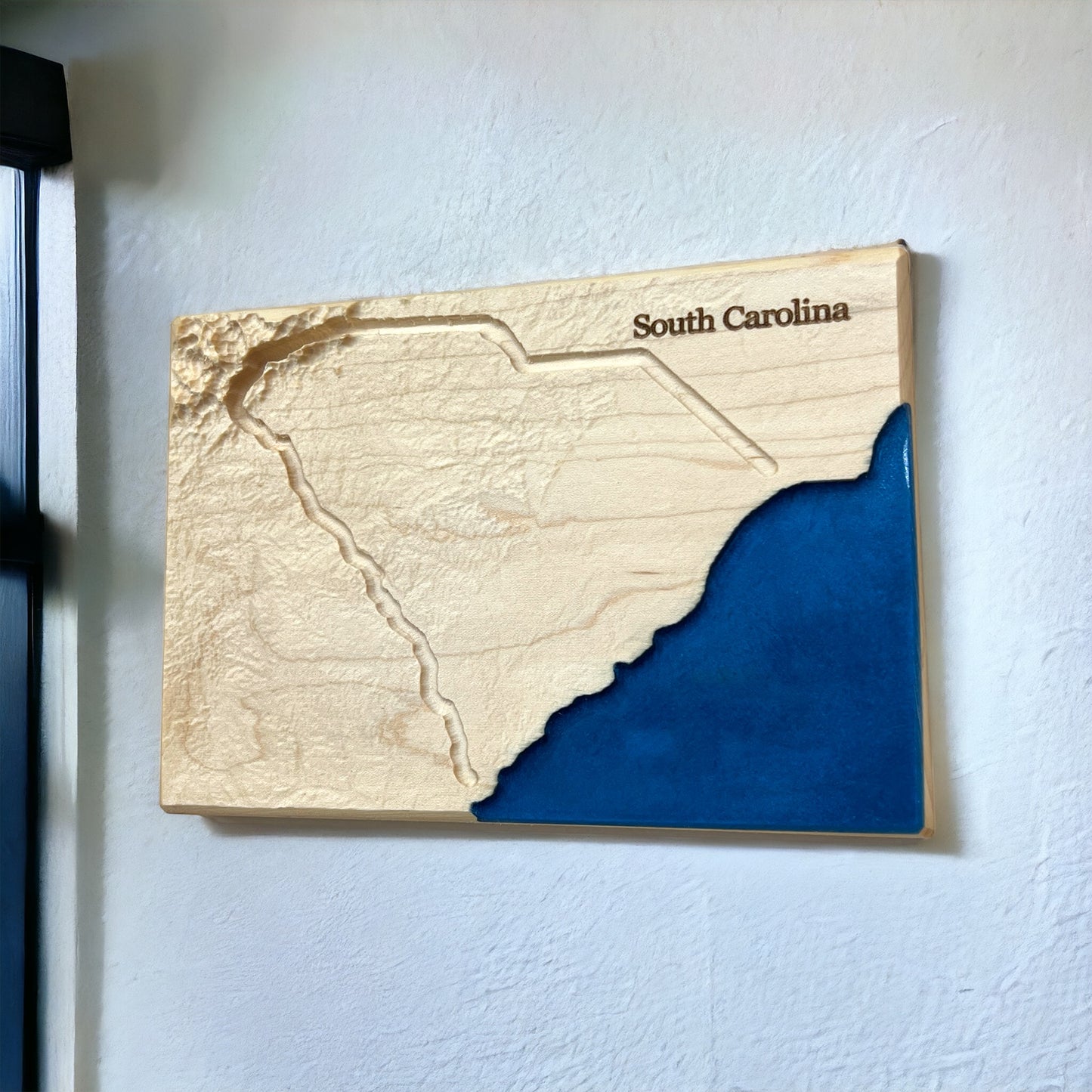 South Carolina Map Art | South Carolina Decor | Topographic Wood Map | Unique Gift for Him and for Her | Relief Map | South Carolina Gift