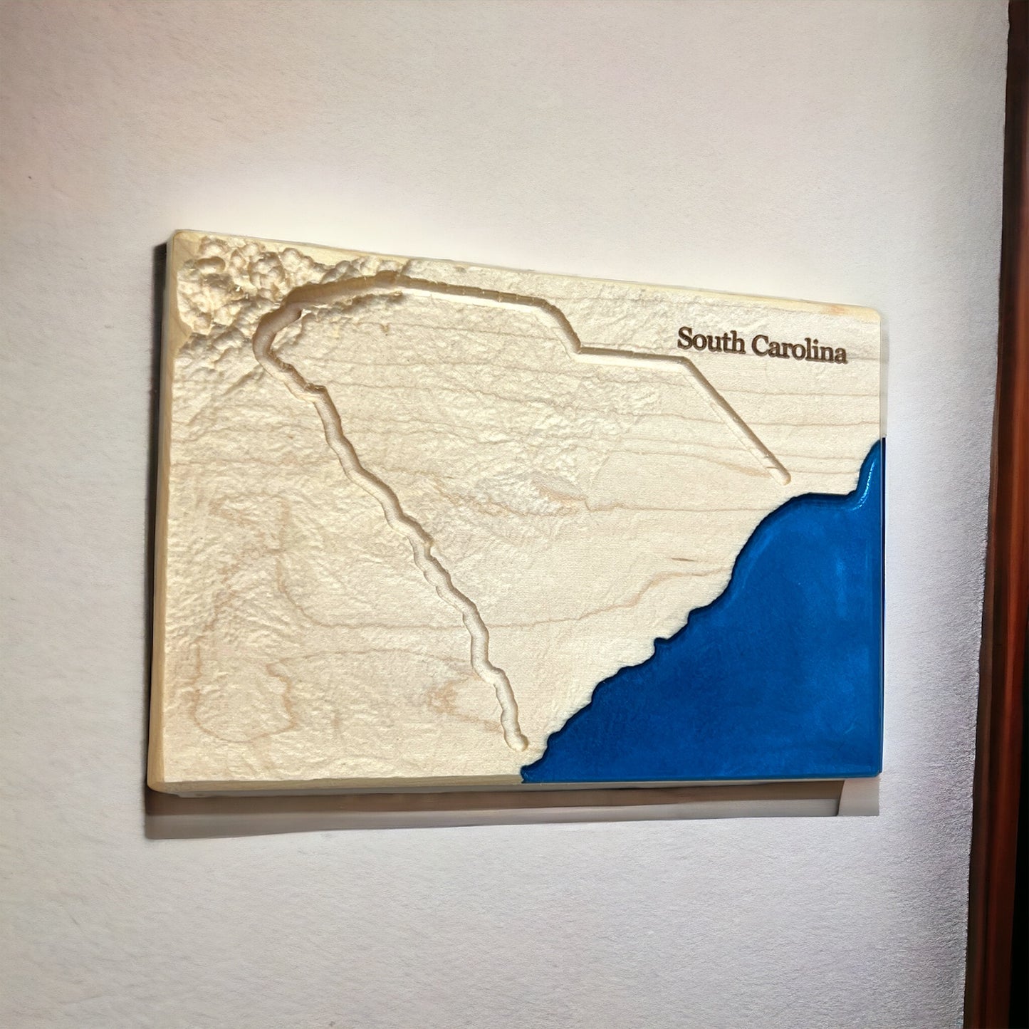 South Carolina Map Art | South Carolina Decor | Topographic Wood Map | Unique Gift for Him and for Her | Relief Map | South Carolina Gift