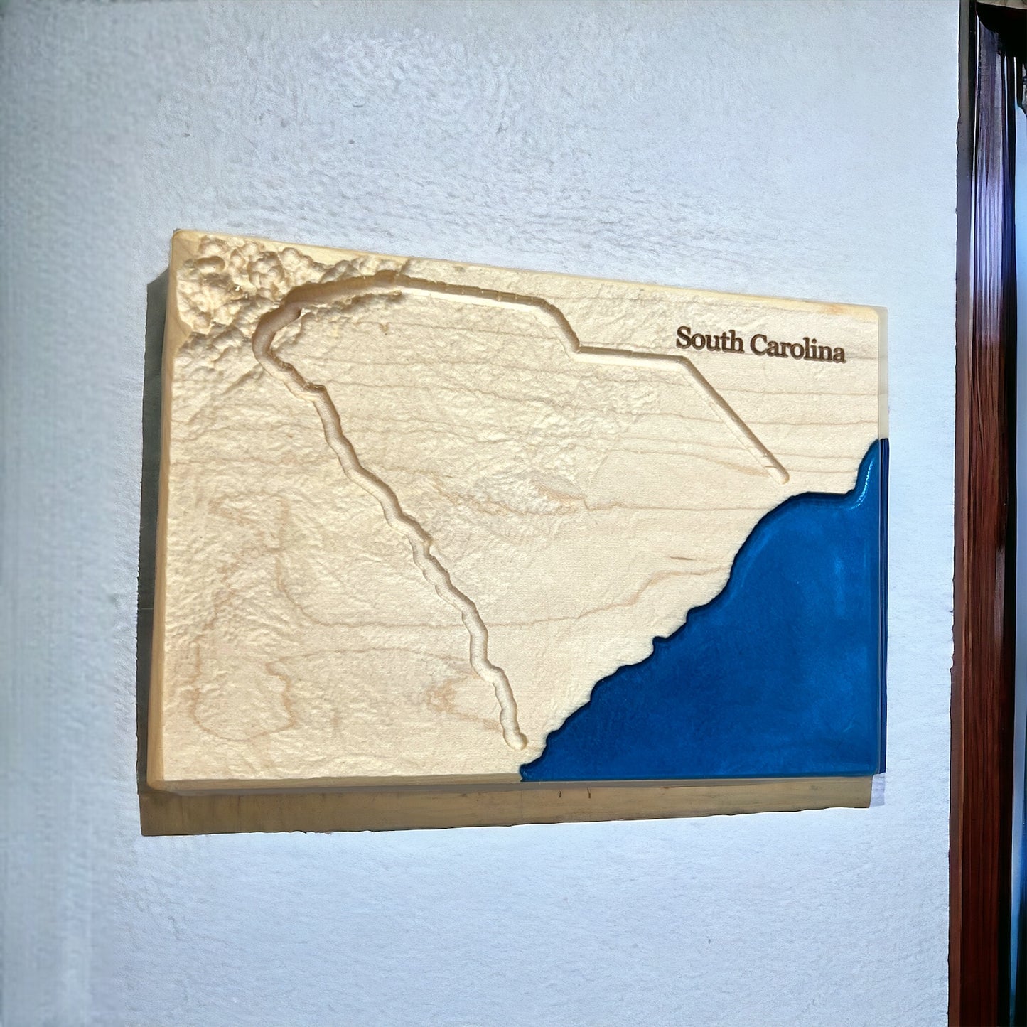 South Carolina Map Art | South Carolina Decor | Topographic Wood Map | Unique Gift for Him and for Her | Relief Map | South Carolina Gift