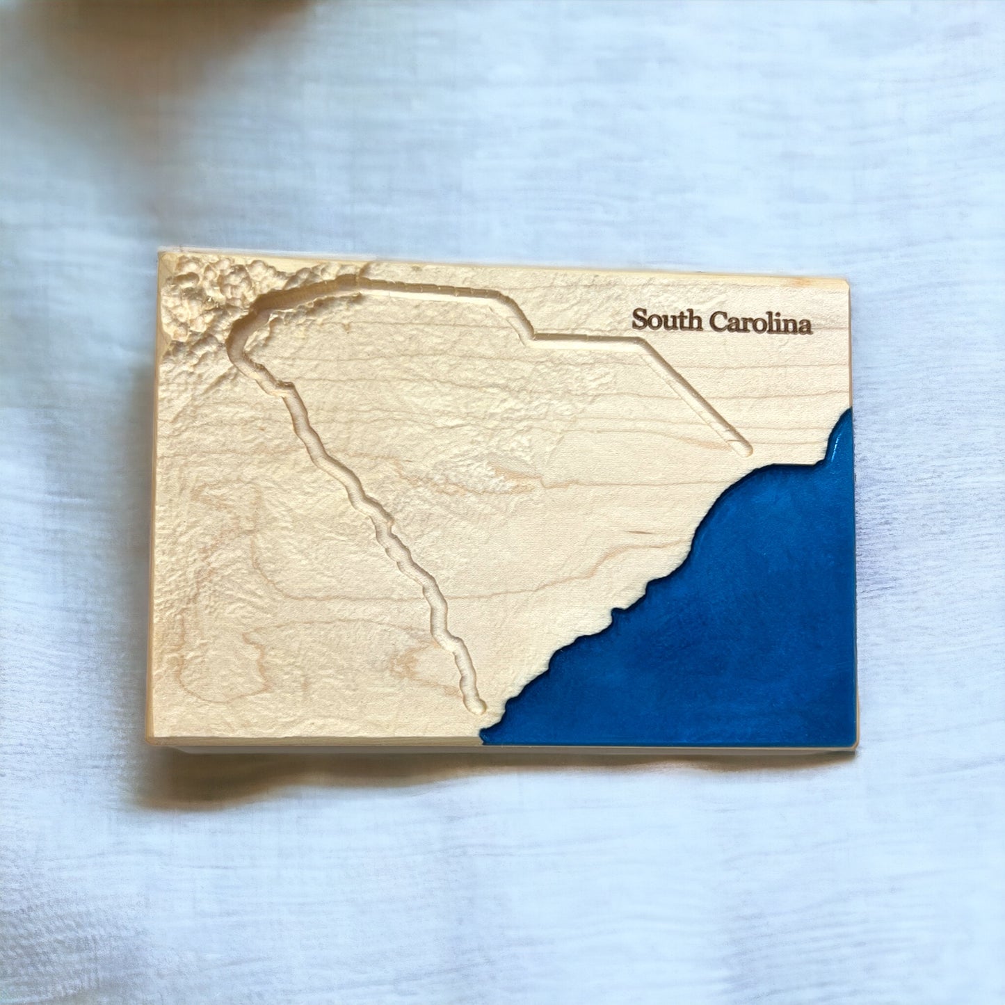 South Carolina Map Art | South Carolina Decor | Topographic Wood Map | Unique Gift for Him and for Her | Relief Map | South Carolina Gift