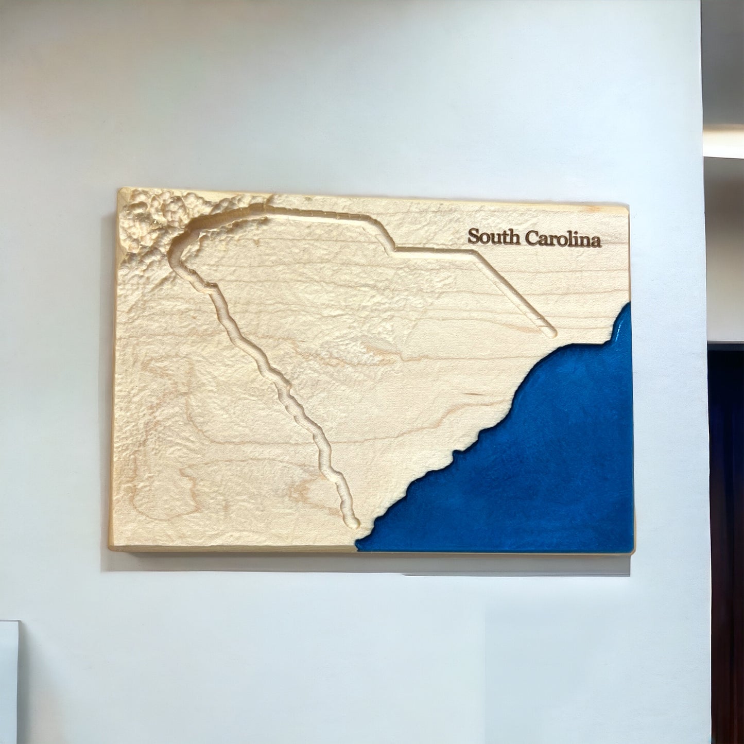 South Carolina Map Art | South Carolina Decor | Topographic Wood Map | Unique Gift for Him and for Her | Relief Map | South Carolina Gift