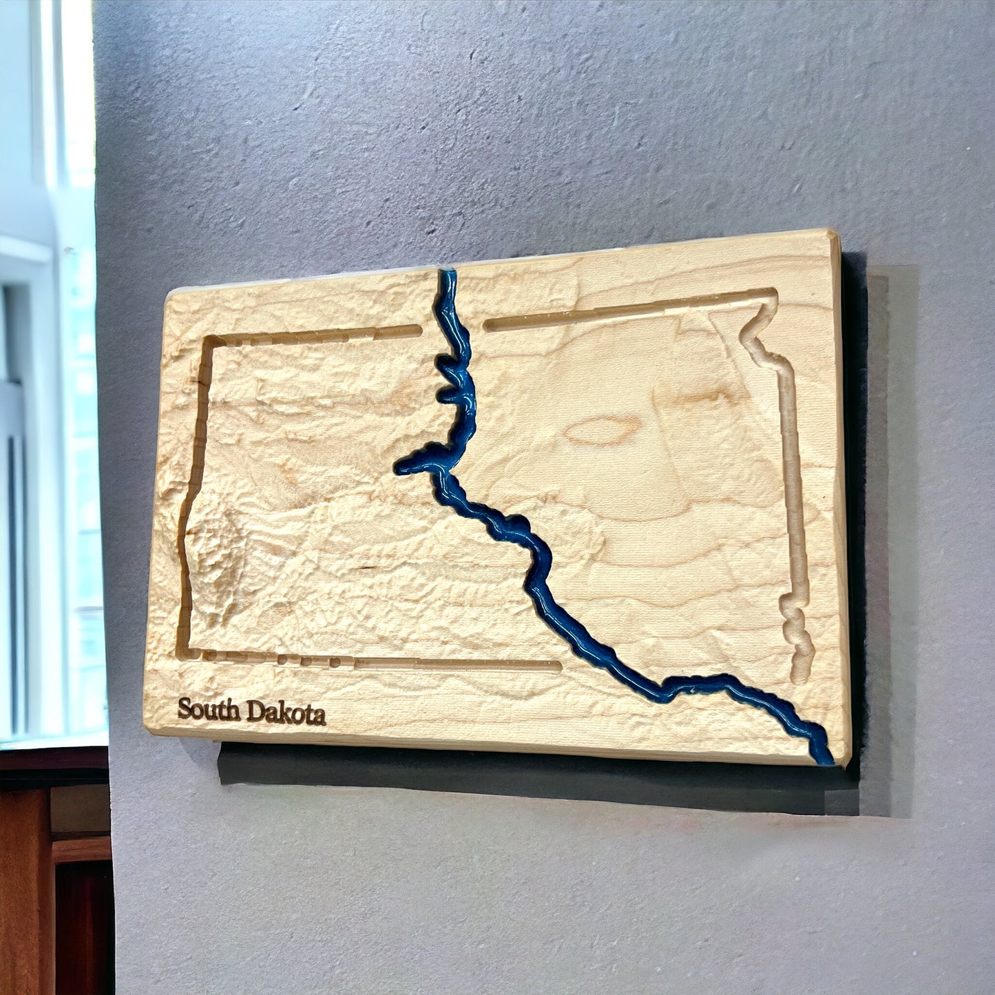 South Dakota Map Art | South Dakota Art Decor | 3D Topographic Wood Map | Unique Gift for Him and for Her | Relief Map | South Dakota Gift