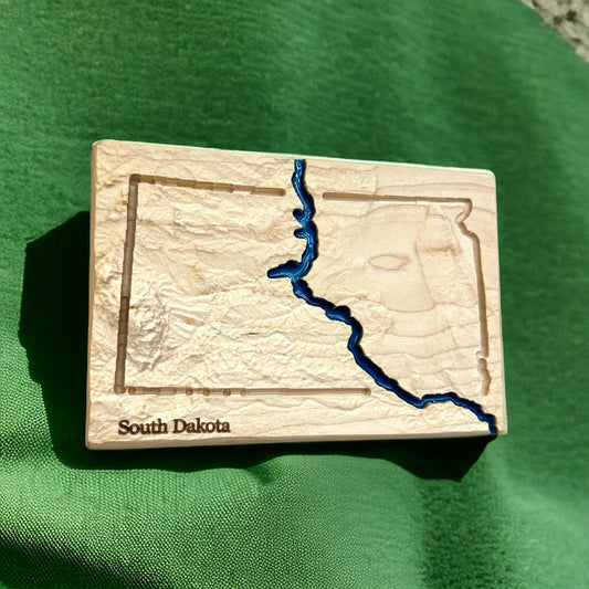 South Dakota Map Art | South Dakota Art Decor | 3D Topographic Wood Map | Unique Gift for Him and for Her | Relief Map | South Dakota Gift