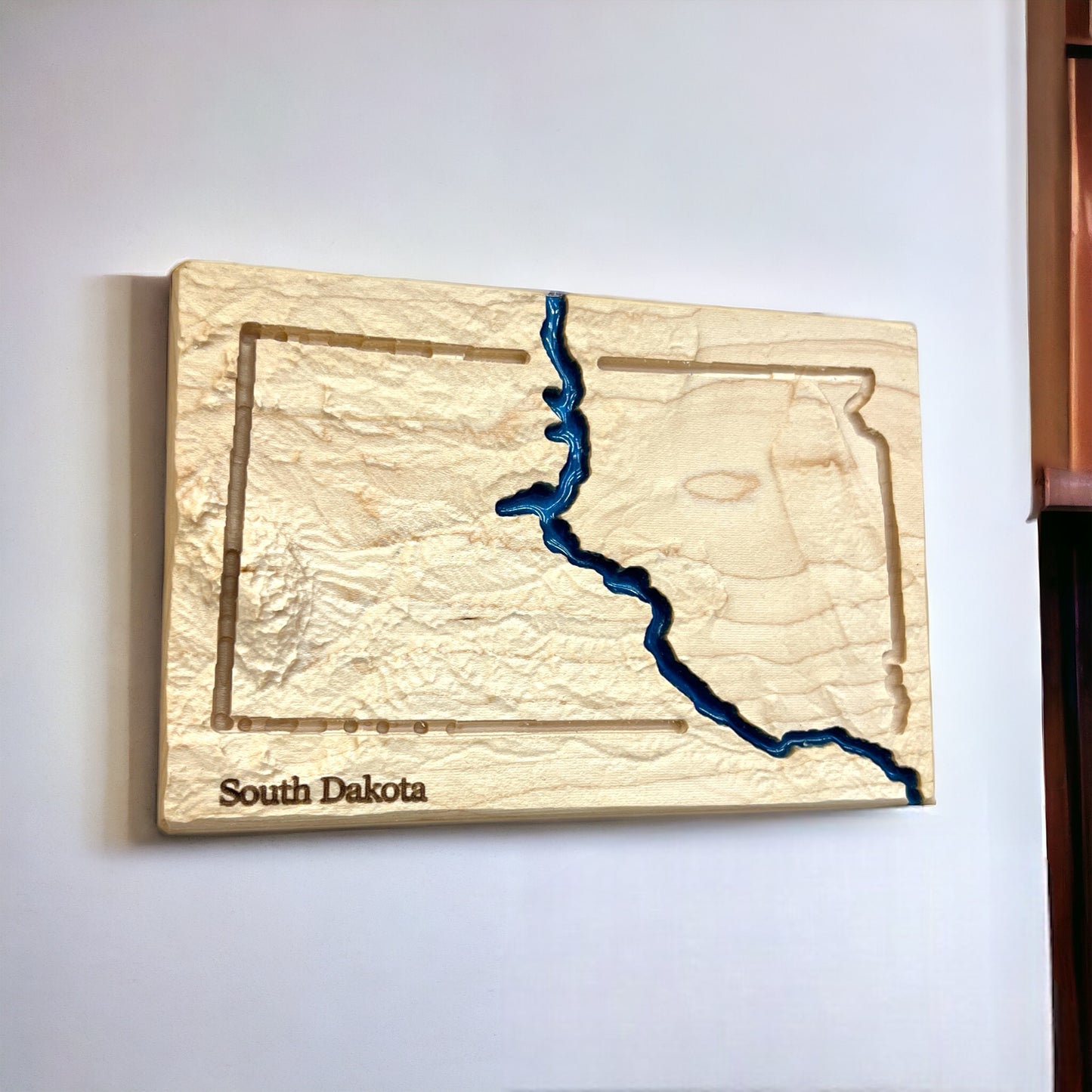 South Dakota Map Art | South Dakota Art Decor | 3D Topographic Wood Map | Unique Gift for Him and for Her | Relief Map | South Dakota Gift