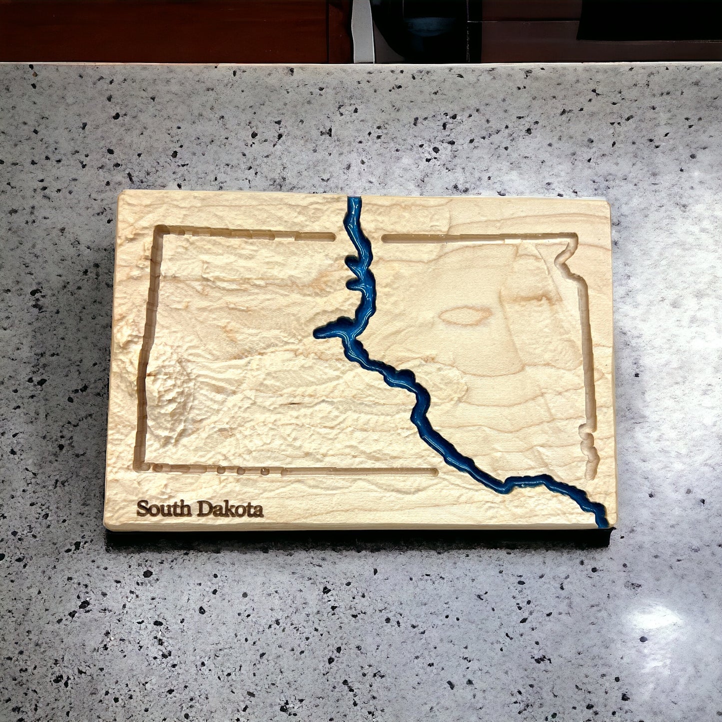 South Dakota Map Art | South Dakota Art Decor | 3D Topographic Wood Map | Unique Gift for Him and for Her | Relief Map | South Dakota Gift