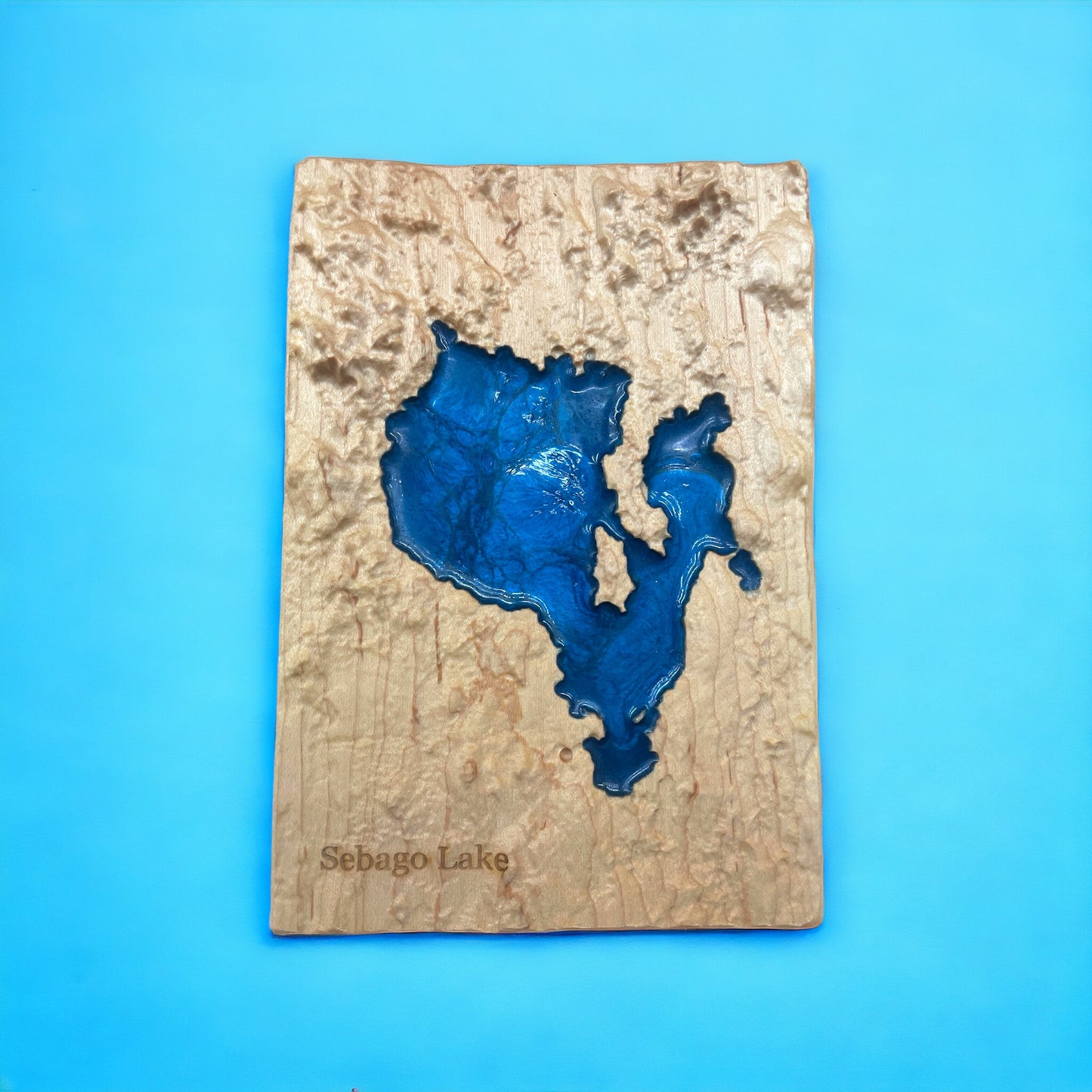 Sebago Lake  Decor | 3D Relief Map | Unique Wedding Birthday Housewarming Anniversary Gift | Sebago Lake | Outdoors | Maine Gifts