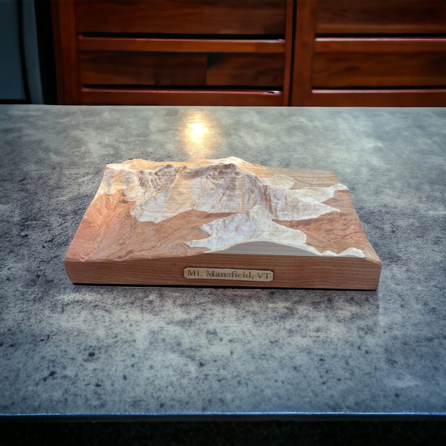 Mt. Mansfield Vermont 3D Map | TreelineTerrains | Relief Map | Green Mountains Vermont | 3D Topographic Wood Map | Unique Gift