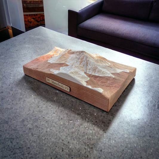 Mt. Mansfield Vermont 3D Map | TreelineTerrains | Relief Map | Green Mountains Vermont | 3D Topographic Wood Map | Unique Gift