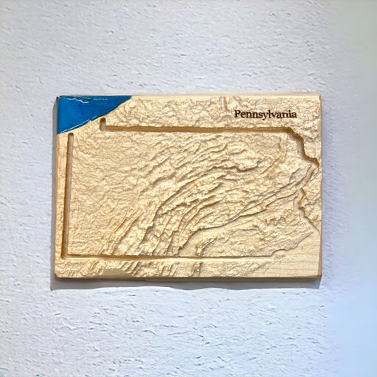 Pennsylvania Map | Pennsylvania Decor | 3D Topographic Wood Map | Unique Gift for Him and for Her | Relief Map | Pennsylvania Gift