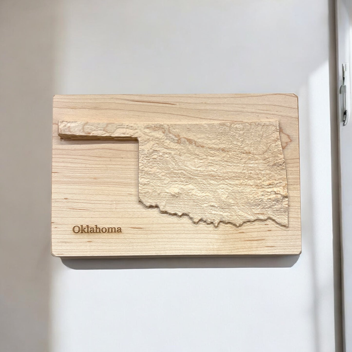 Oklahoma Map | Wood Carved Relief Map | 3D Topographic Wooden Map | Unique Wedding Anniversary Birthday Housewarming Gift | Oklahoma Gift