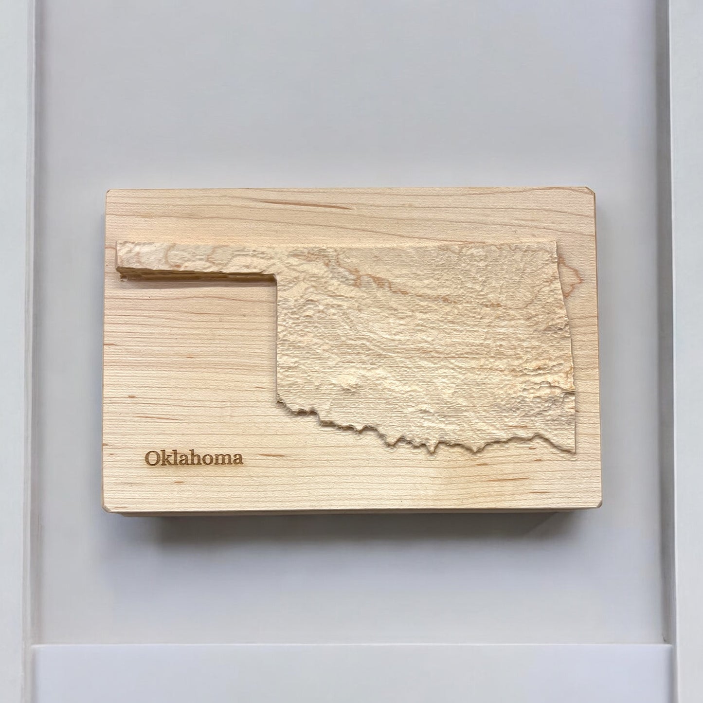 Oklahoma Map | Wood Carved Relief Map | 3D Topographic Wooden Map | Unique Wedding Anniversary Birthday Housewarming Gift | Oklahoma Gift