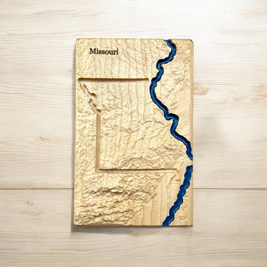 Missouri Topographic Map | Treeline Terrains | 3D Relief State Map | Missouri State Map | Missouri Map Gift | 3D Missouri Map | Map Gift 3D