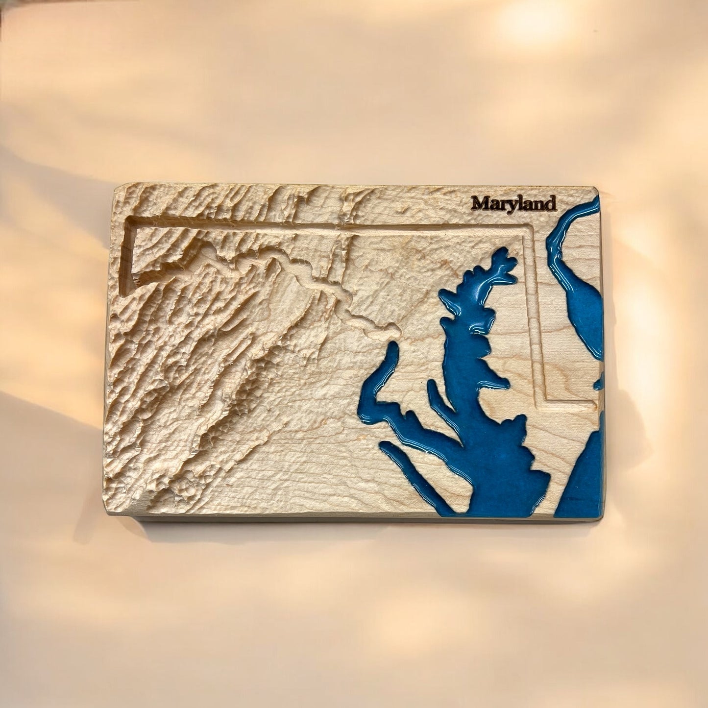 Maryland Topographic Map | Treeline Terrains | 3D Relief State Map | Maryland State Map | Maryland Map Gift | Maryland Map 3D