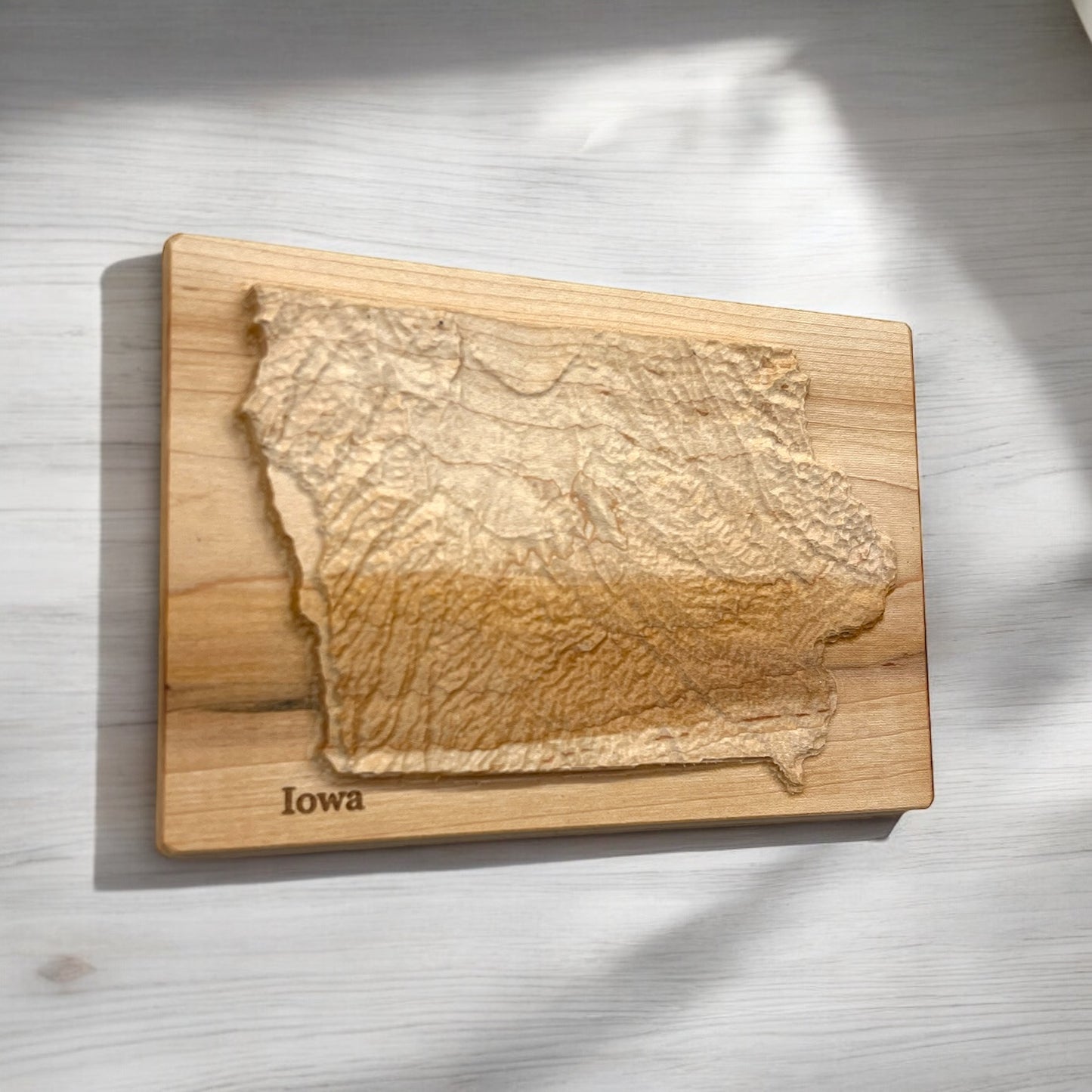 Iowa Topographic Map | Treeline Terrains | 3D Relief State Map | Iowa State Map | Iowa Map Gift | 3D Iowa Map | IA Map Gift