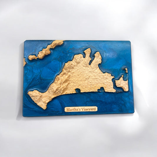 Martha's Vineyard Art | Treeline Terrains | Martha's Vineyard 3D Relief Map | Martha's Vineyard Massachusetts Map | Art Gift | The Vineyard