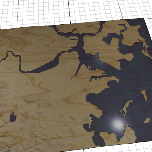 Custom 3d wooden map of Suffolk County,Massachusetts,United States