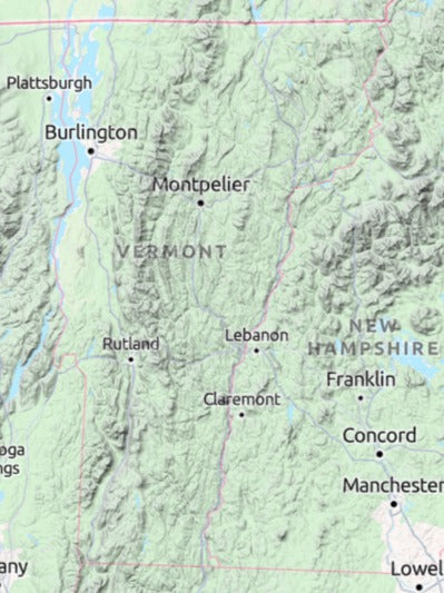 Custom 3d wooden map of Windsor County,Vermont,United States
