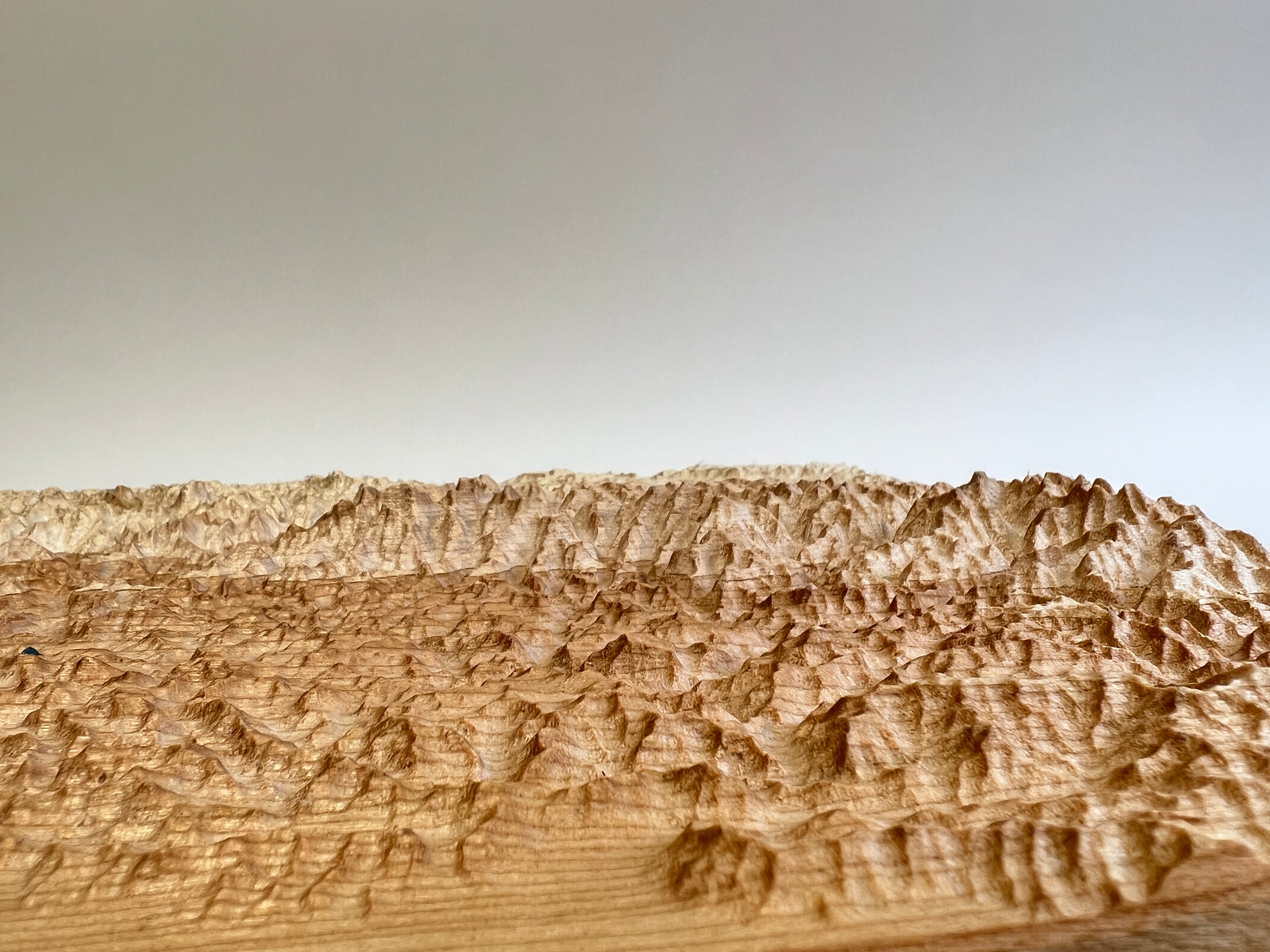 low angle view of Uttarakhand topographic map on a white wall