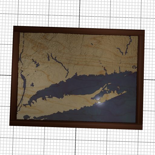 Custom 3d wooden map of South Central Connecticut Planning Region,Connecticut,United States