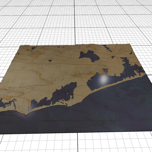 Custom 3d wooden map of Washington County,Rhode Island,United States