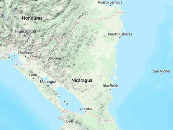 Custom 3d wooden map of Paiwas,Región Autónoma de la Costa Caribe Sur,Nicaragua