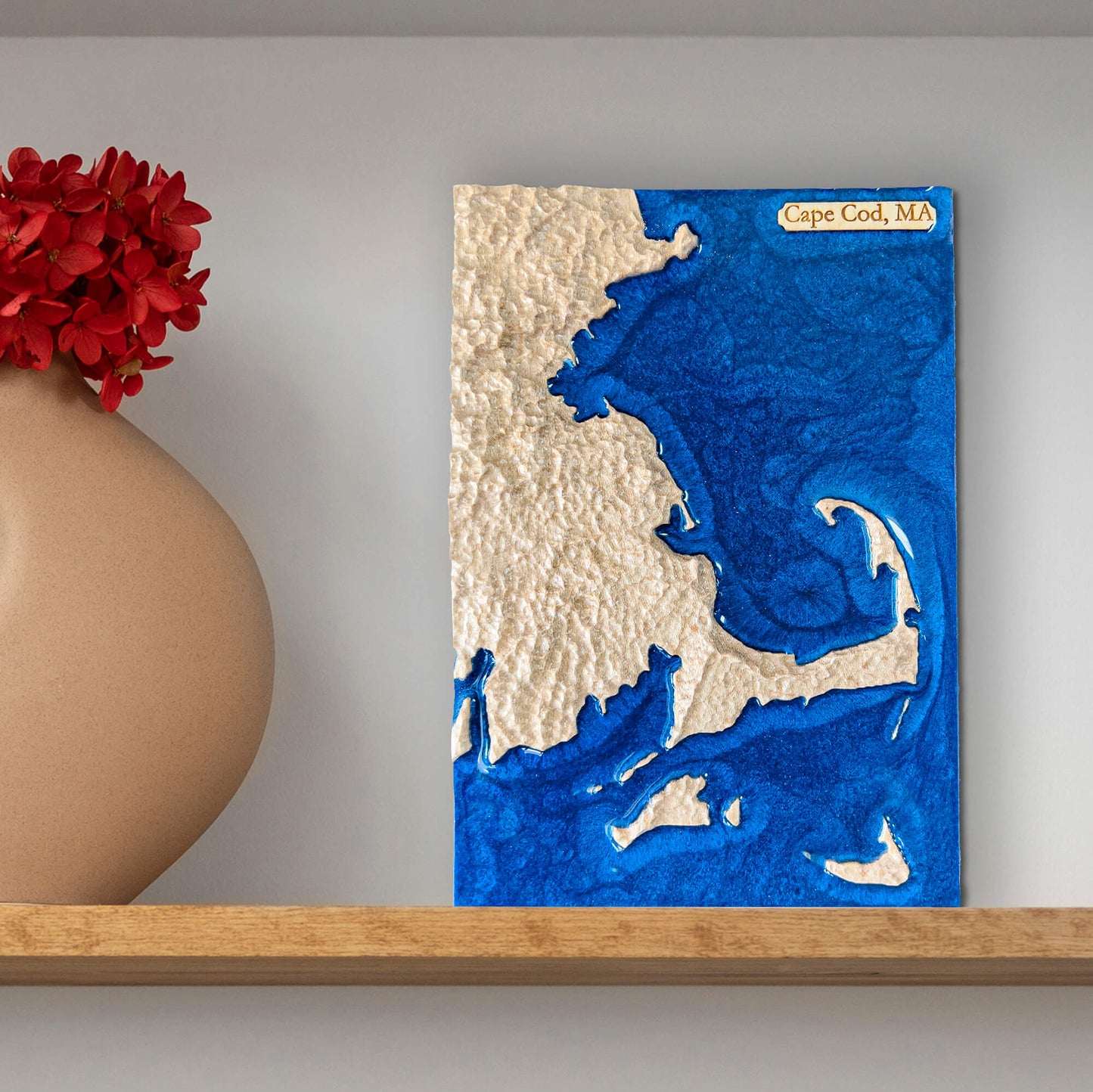 Cape Cod, New England 3D Topographic Wood Map Art | Massachusetts Gift
