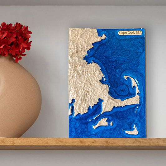 Cape Cod, New England 3D Topographic Wood Map Art | Massachusetts Gift