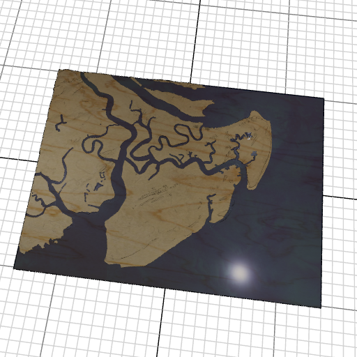 Custom 3d wooden map of Chatham County,Georgia,United States