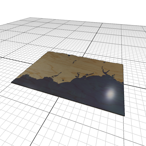 Custom 3d wooden map of Greater Bridgeport Planning Region,Connecticut,United States