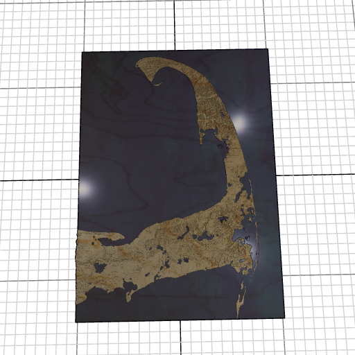 Custom 3d wooden map of Barnstable County,Massachusetts,United States