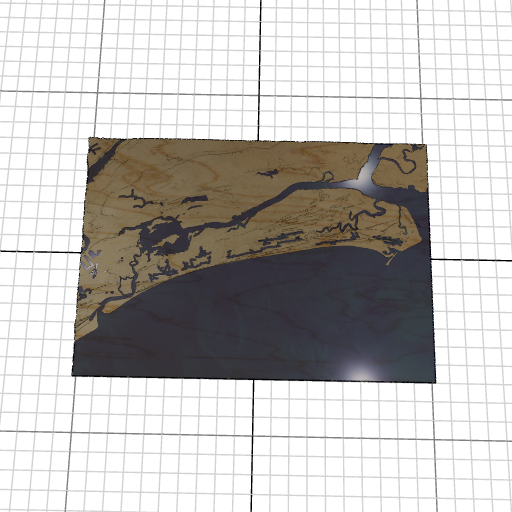 Custom 3d wooden map of Charleston County,South Carolina,United States