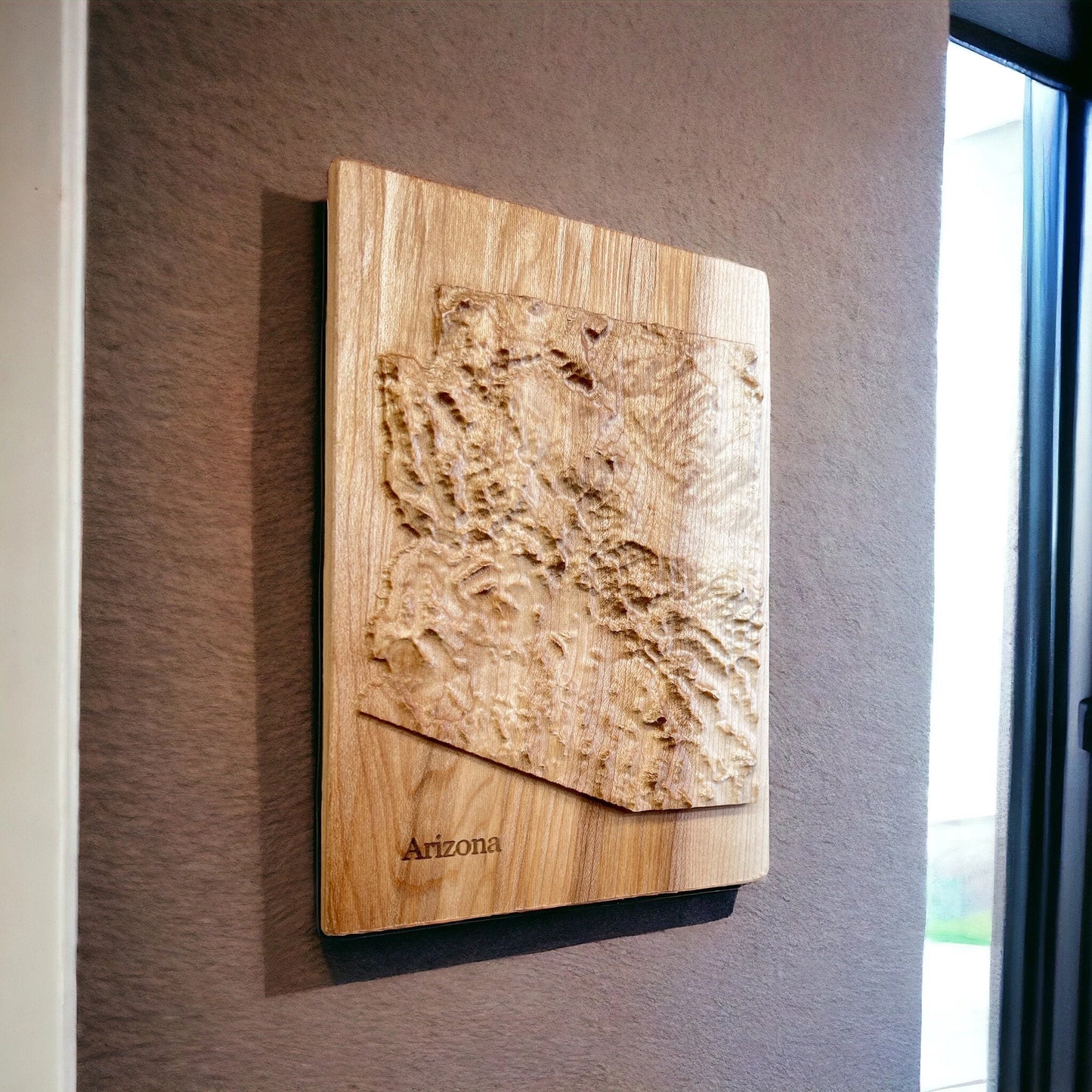 Arizona State 3D Topographic Wood Carved Relief Map | Arizona Gift