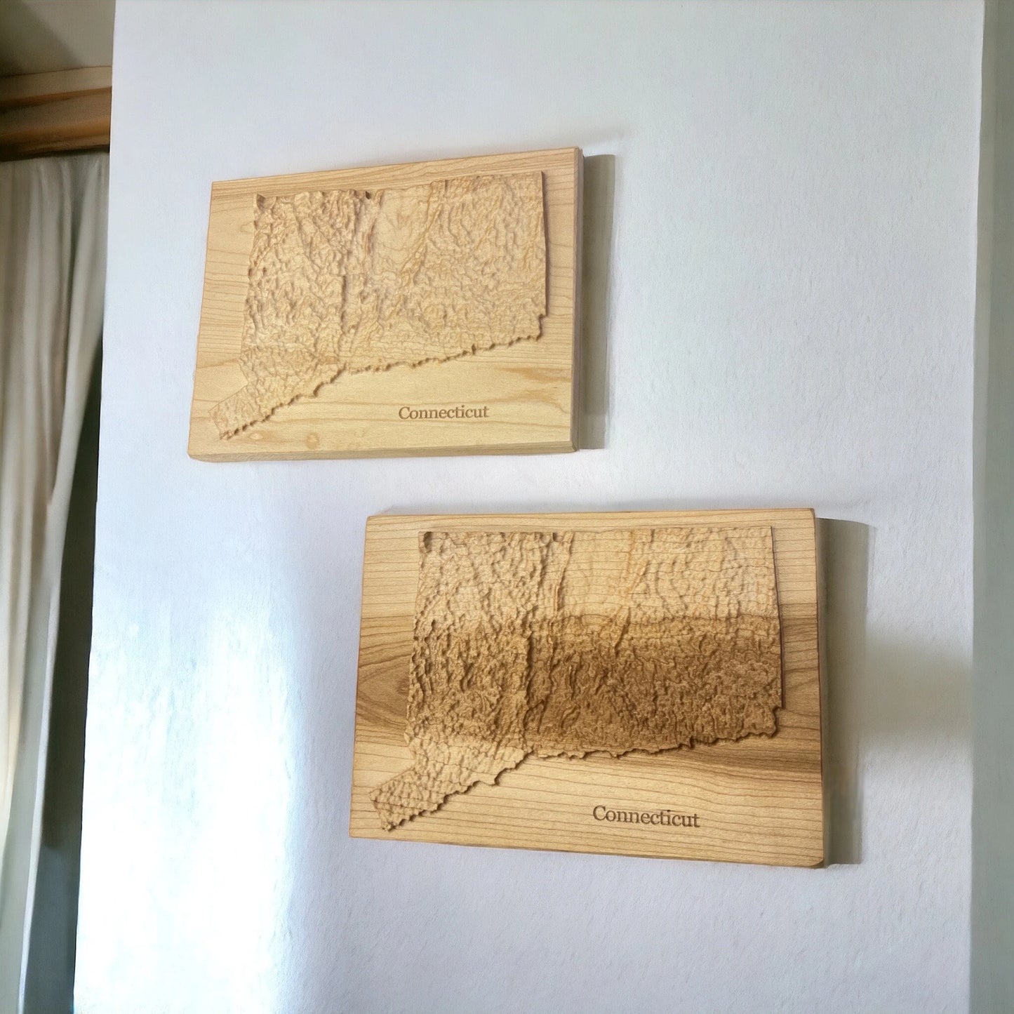 Connecticut Map | New England Decor | 3D Topographic Wood Map | Unique Gift for Him and for Her | Relief Map | Connecticut Gift